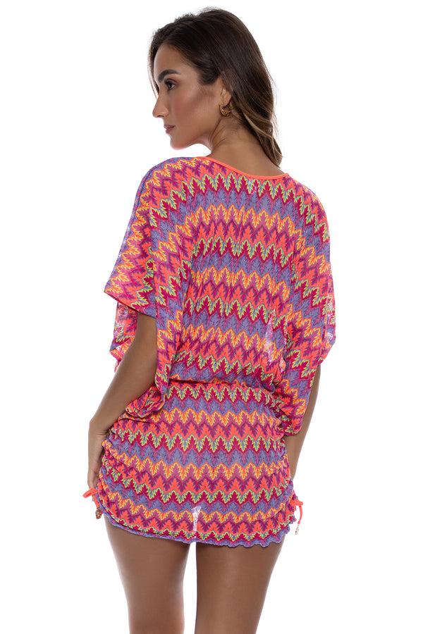 Luli Fama SONG OF THE SEA - Cabana V Neck Dress • Multicolor – Luli Fama