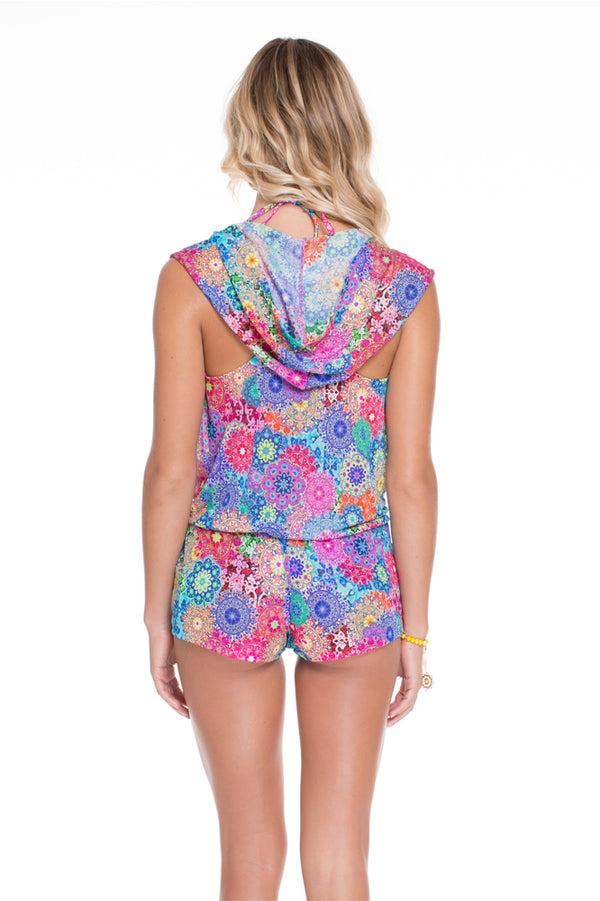 Luli Fama SUNBURST - Hoodie Romper • Multicolor – Luli Fama