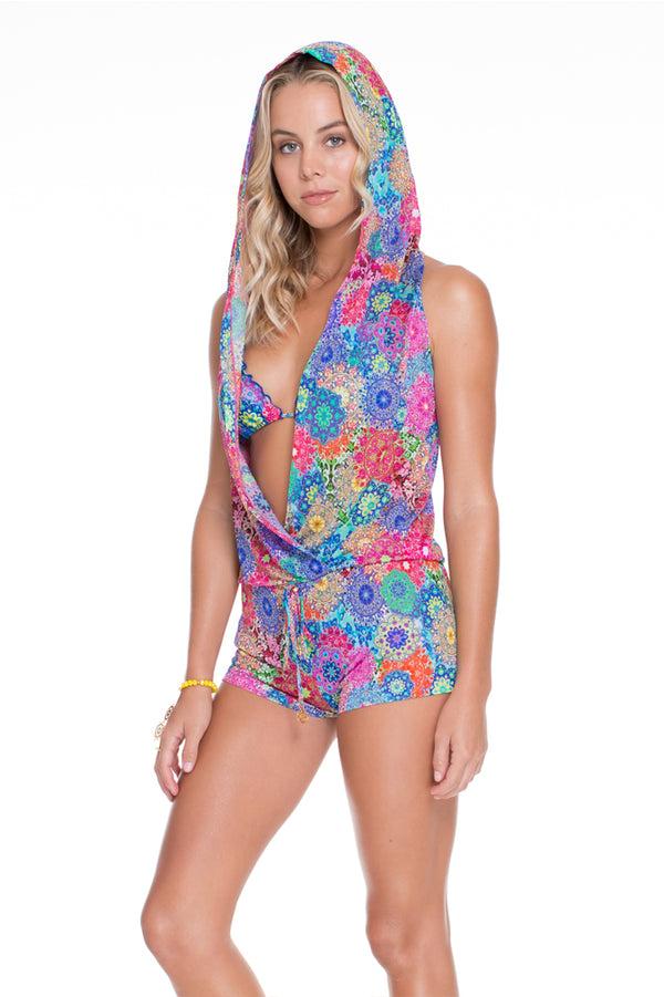 Luli Fama SUNBURST - Hoodie Romper • Multicolor – Luli Fama