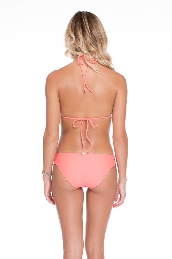 Luli Fama SUNSET ANGEL - Molded Push Up Bandeau Halter Top & Braided Side Full B – Luli Fama