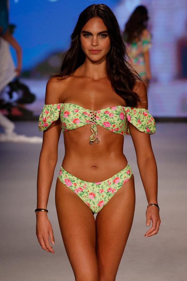 luli fama TI AMO - Puff Sleeve Bralette Top & Seamless Full Ruched Back Bottom • – Luli Fama