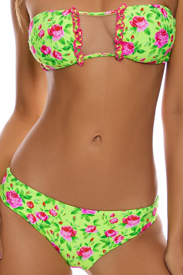 Luli Fama TI AMO Ruffle Trim Bandeau Top & Seamless Bottom – Luli Fama