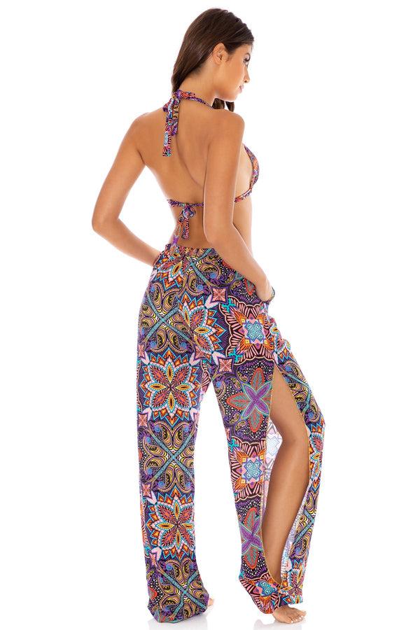 Luli Fama Tiki Babe - Halter Top & Split Side Wide Leg Pants – Luli Fama