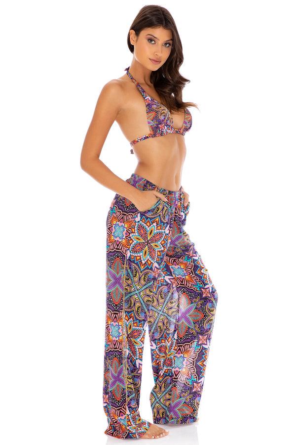 Luli Fama Tiki Babe - Halter Top & Split Side Wide Leg Pants – Luli Fama