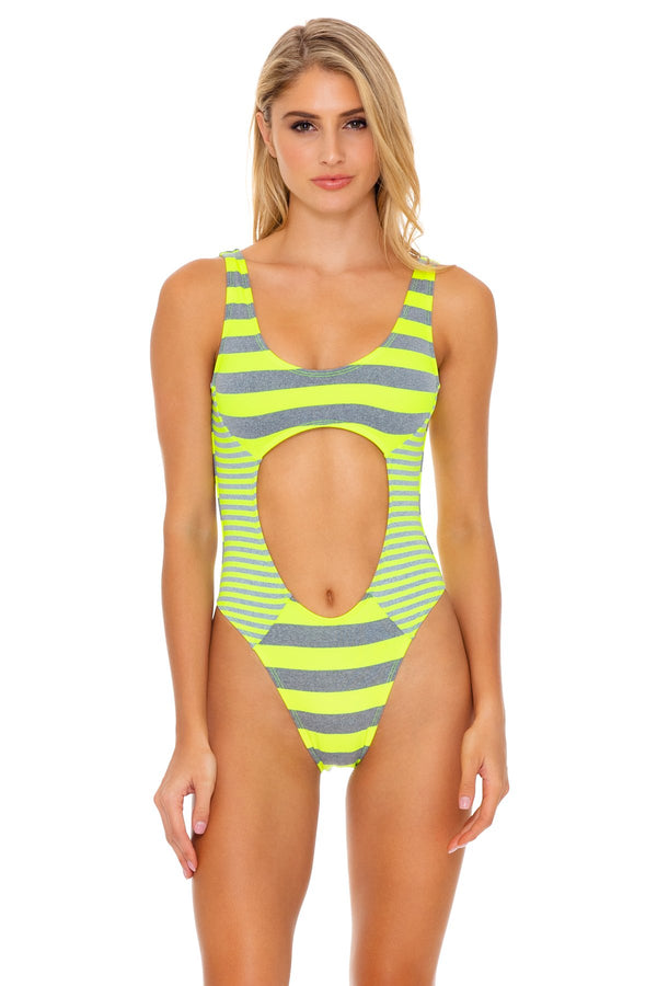 Luli Fama Time To Fiesta Tank One-Piece Bodysuit Neon Yellow – Luli Fama