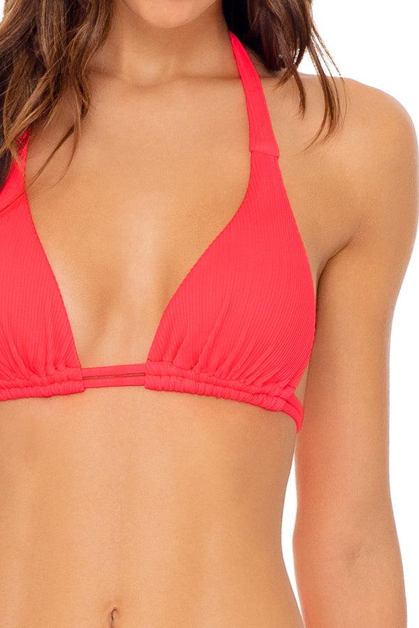 Luli Fama TRIANA - Triangle Halter Top & Full Bottom • Flamingo – Luli Fama