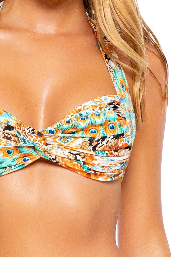 Luli Fama Untamed Bikini - Twist Bralette Halter Top & Ruched Bottom – Luli Fama