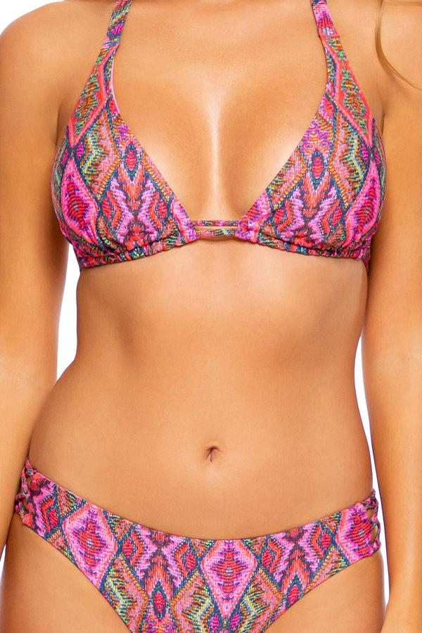 Luli Fama VAMOS A CABOS - Triangle Halter Top & Full Bottom • Multicolor – Luli Fama