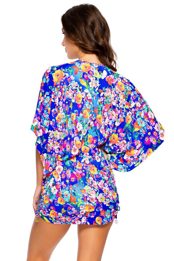 Luli Fama WATER BLOSSOMS - Cabana V Neck Dress • Multicolor – Luli Fama