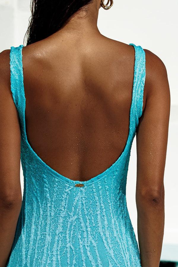 Luli Fama WAVE CHASER - Bodycon Tank Mini Dress • Aqua – Luli Fama