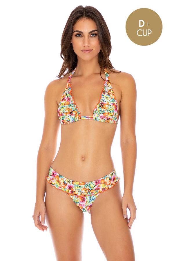 luli fama Wild Flower Halter Bikini Top & Full Bottoms – Luli Fama
