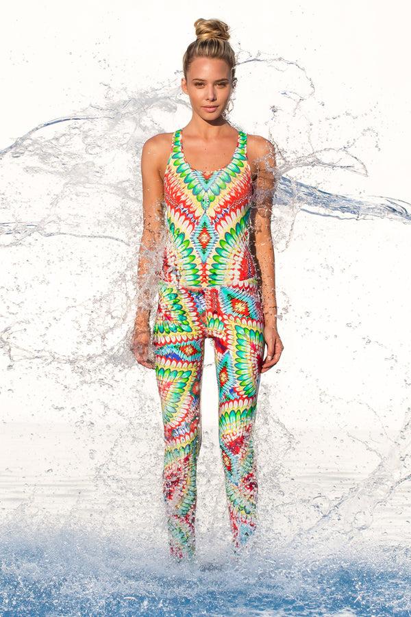 Luli Fama WILD HEART - Racerback Cutout Leotard • Multicolor – Luli Fama