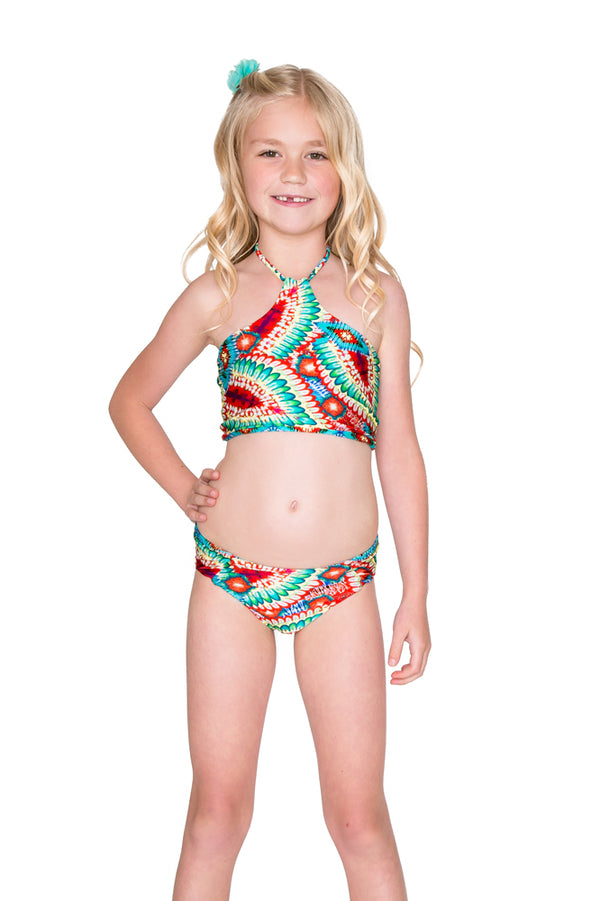 luli fama WILD HEART - Reversible Tankini Side Tab Bikini • Multicolor – Luli Fama