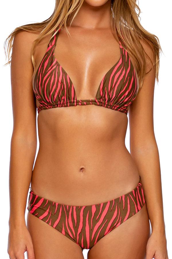 Luli Fama WILD LOVE - Triangle Halter Top & Seamless Full Ruched Back Bottom • C – Luli Fama