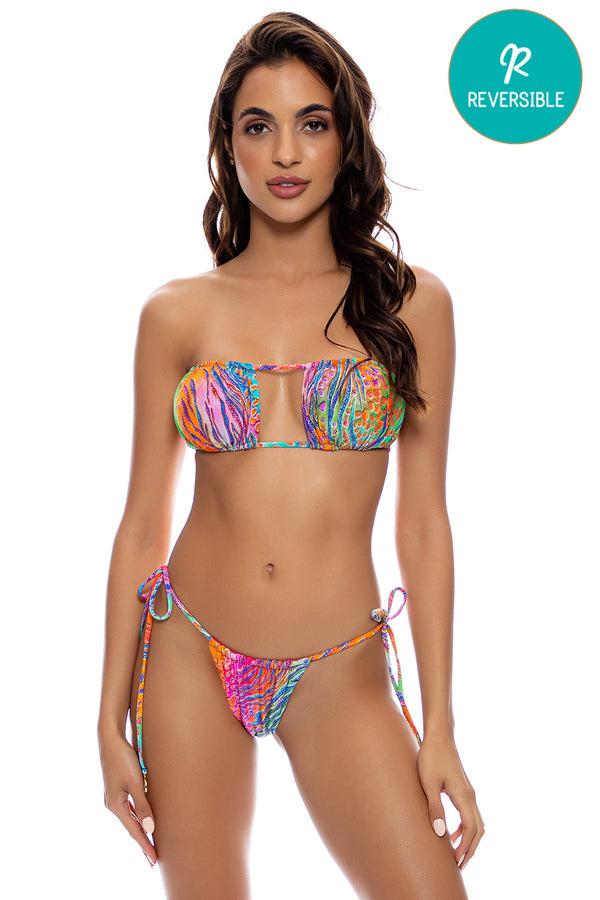 Luli Fama WILD WATERS - Multiway Scrunched Cup Bandeau & Seamless String Brazili – Luli Fama