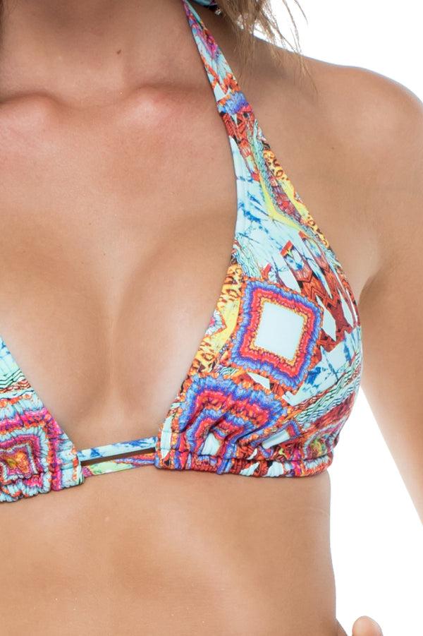 Luli Fama YEMAYA - Triangle Halter Top & Scrunch Panty Full Bottom • Multicolor – Luli Fama