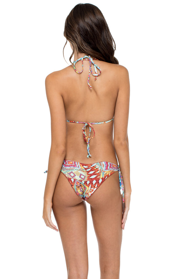 Luli Fama YEMAYA - Wavey Triangle Top & Wavey Ruched Back Brazilian Tie Side Bot – Luli Fama